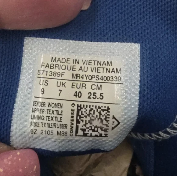 Converse Blue and White Floral High-Top Sneakers - Picture 8 of 8